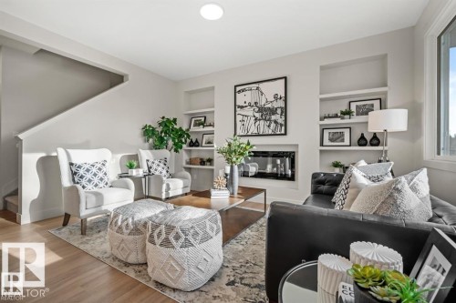 24 Grayson Green, Stony Plain, AB - Indoor Photo Showing Living Room With Fireplace