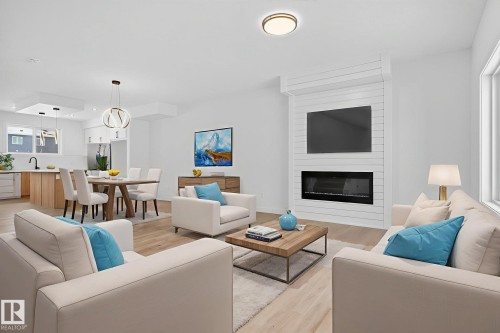 122 Pierwyck Loop, Spruce Grove, AB - Indoor Photo Showing Living Room With Fireplace