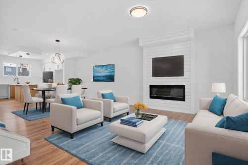 122 Pierwyck Loop, Spruce Grove, AB - Indoor Photo Showing Living Room With Fireplace
