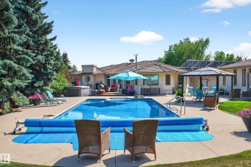 24 Valleyview Crescent, Rural Sturgeon County, AB - Outdoor With In Ground Pool With Backyard