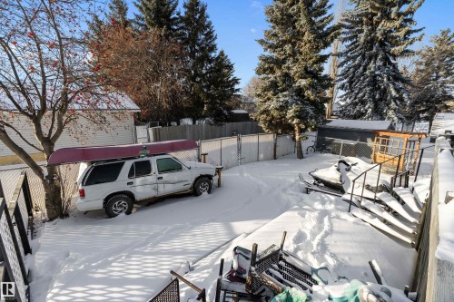 View of snow covered parking area - 145 Plum Crescent, Wetaskiwin, AB - Outdoor