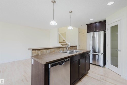33 Catalina Ct, Fort Saskatchewan, AB - Indoor Photo Showing Kitchen With Double Sink