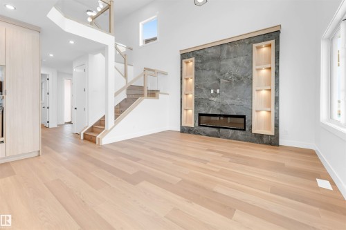 152 Edgewater Circle, Leduc, AB - Indoor With Fireplace