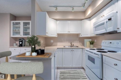 1004 9741 110 Street, Edmonton, AB - Indoor Photo Showing Kitchen With Double Sink