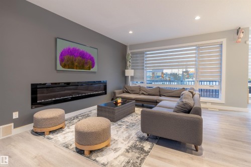2118 Cavanagh Drive, Edmonton, AB - Indoor Photo Showing Living Room With Fireplace