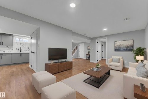 4320 74 Street, Edmonton, AB - Indoor Photo Showing Living Room