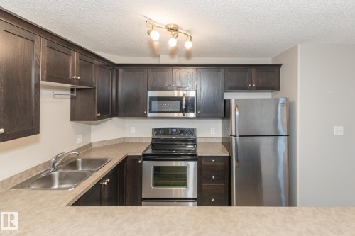 326 1520 Hammond Gate Gate, Edmonton, AB - Indoor Photo Showing Kitchen With Stainless Steel Kitchen With Double Sink