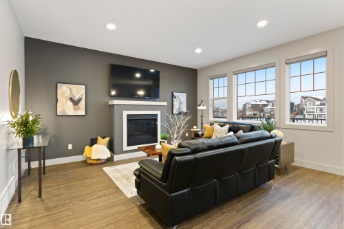 3925 Cherry Cove Cove, Edmonton, AB - Indoor Photo Showing Living Room With Fireplace