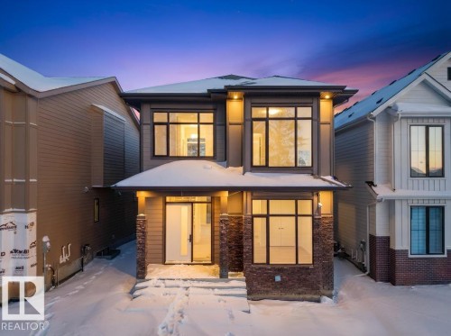 View of snow covered house - 6131 Crawford Drive, Edmonton, AB - Outdoor