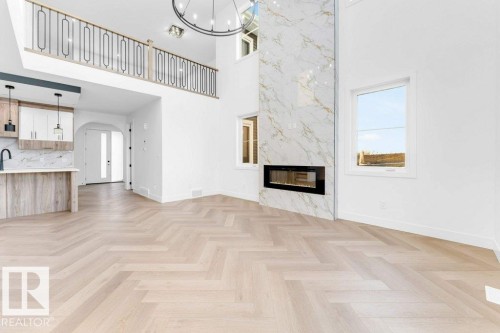 3304 169 Street, Edmonton, AB - Indoor Photo Showing Living Room With Fireplace