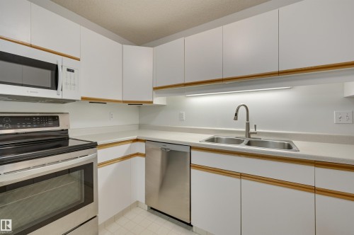 107 8903 106A Avenue, Edmonton, AB - Indoor Photo Showing Kitchen With Double Sink