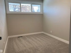 Carpeted empty room with baseboards - 