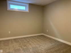 Below grade area featuring carpet flooring and baseboards - 
