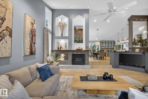 113 53226 Rge Road 261, Rural Parkland County, AB - Indoor Photo Showing Living Room With Fireplace