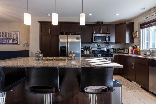 52 1150 Windermere Way, Edmonton, AB - Indoor Photo Showing Kitchen With Double Sink With Upgraded Kitchen
