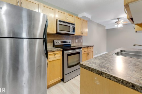 104 18008 62B Avenue, Edmonton, AB - Indoor Photo Showing Kitchen With Double Sink