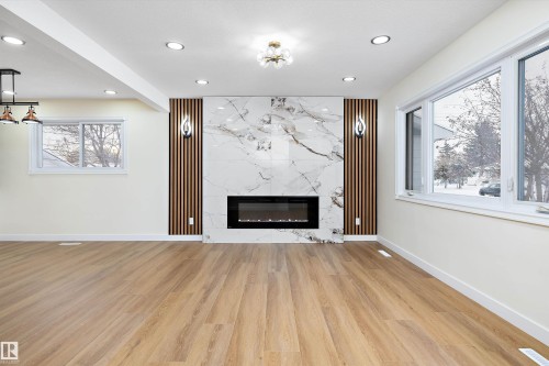 13519 109 Street, Edmonton, AB - Indoor Photo Showing Living Room With Fireplace