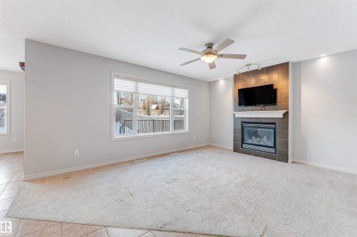 6723 19 Avenue, Edmonton, AB - Indoor Photo Showing Living Room With Fireplace