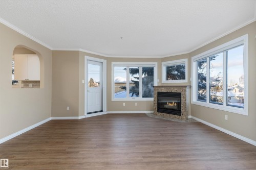 203 10610 76 Street, Edmonton, AB - Indoor Photo Showing Living Room With Fireplace