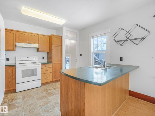 10975 123 Street, Edmonton, AB - Indoor Photo Showing Kitchen With Double Sink