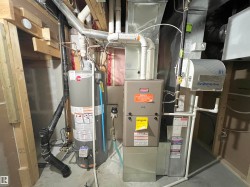 Utilities with gas water heater and heating unit - 
