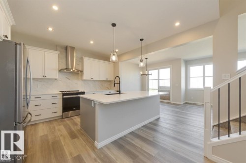 134 Sunland Way, Sherwood Park, AB - Indoor Photo Showing Kitchen With Stainless Steel Kitchen With Upgraded Kitchen