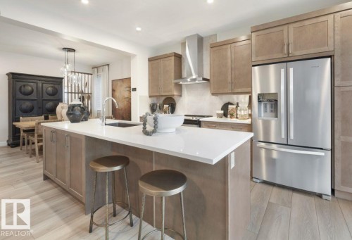 3247 Dixon Way, Edmonton, AB - Indoor Photo Showing Kitchen With Stainless Steel Kitchen