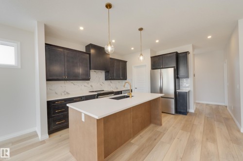 172 Stonehouse Way, Leduc, AB - Indoor Photo Showing Kitchen With Stainless Steel Kitchen With Upgraded Kitchen
