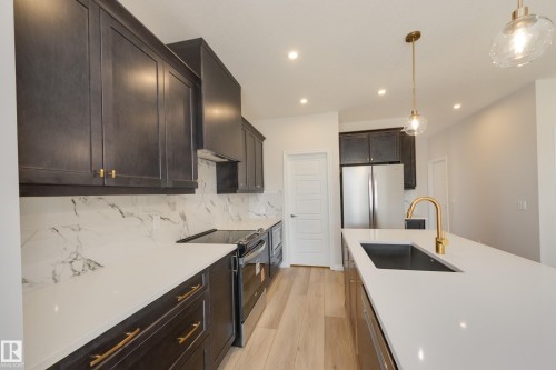 172 Stonehouse Way, Leduc, AB - Indoor Photo Showing Kitchen With Stainless Steel Kitchen With Upgraded Kitchen