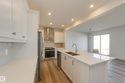 19322 22A Avenue, Edmonton, AB - Indoor Photo Showing Kitchen With Stainless Steel Kitchen With Double Sink