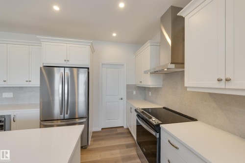 19322 22A Avenue, Edmonton, AB - Indoor Photo Showing Kitchen With Stainless Steel Kitchen With Upgraded Kitchen