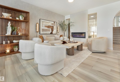 2131 194 Street, Edmonton, AB - Indoor Photo Showing Living Room With Fireplace