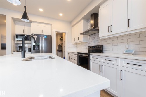 3805 Cherry Loop, Edmonton, AB - Indoor Photo Showing Kitchen With Double Sink