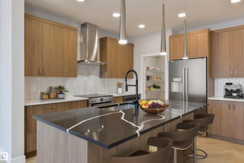 10 Cobblestone Gate, Spruce Grove, AB - Indoor Photo Showing Kitchen With Upgraded Kitchen