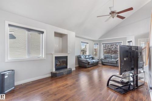 3712 69 Street, Camrose, AB - Indoor Photo Showing Living Room With Fireplace