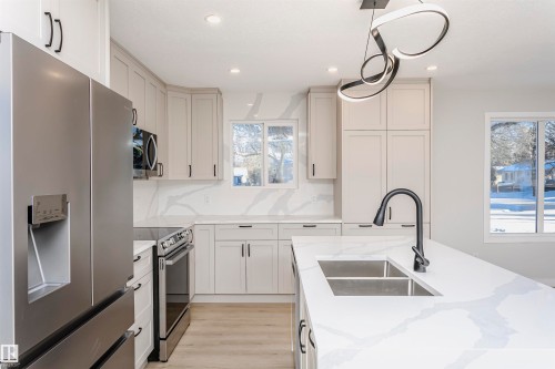 67 Lambert Crescent, St. Albert, AB - Indoor Photo Showing Kitchen With Double Sink With Upgraded Kitchen