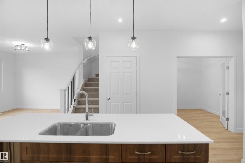 17408 7 Street, Edmonton, AB - Indoor Photo Showing Kitchen With Double Sink