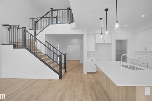 17340 7 Street, Edmonton, AB - Indoor Photo Showing Kitchen With Double Sink With Upgraded Kitchen