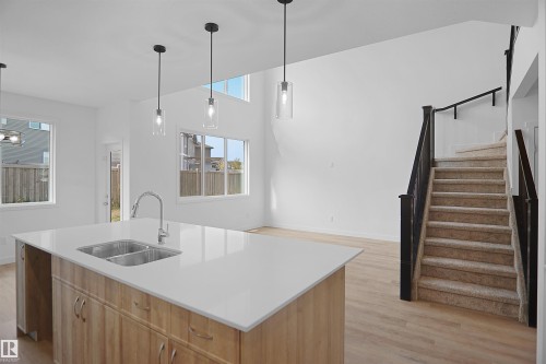 17340 7 Street, Edmonton, AB - Indoor Photo Showing Kitchen With Double Sink