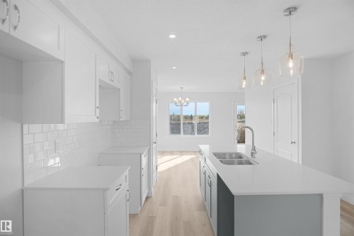 18976 28 Avenue, Edmonton, AB - Indoor Photo Showing Kitchen With Double Sink With Upgraded Kitchen