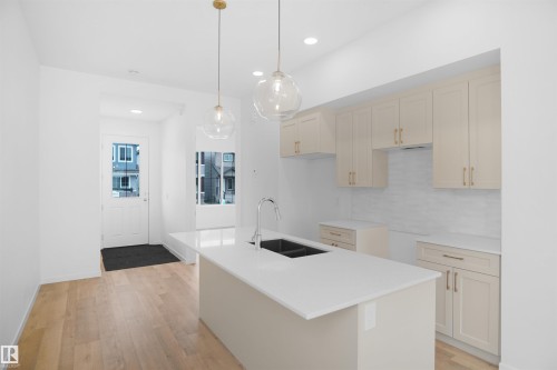 20609 42 Avenue, Edmonton, AB - Indoor Photo Showing Kitchen With Double Sink With Upgraded Kitchen