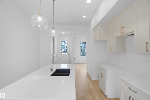 20609 42 Avenue, Edmonton, AB - Indoor Photo Showing Kitchen With Double Sink