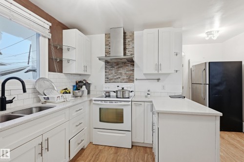 10810 132 Avenue, Edmonton, AB - Indoor Photo Showing Kitchen With Double Sink