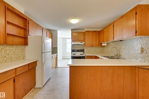 502 11710 100 Avenue, Edmonton, AB - Indoor Photo Showing Kitchen With Double Sink