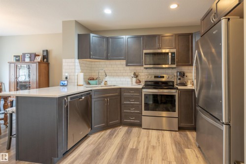 4437 38 Street, Beaumont, AB - Indoor Photo Showing Kitchen With Stainless Steel Kitchen With Upgraded Kitchen