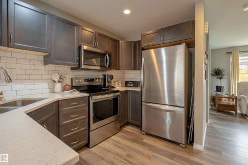 4437 38 Street, Beaumont, AB - Indoor Photo Showing Kitchen With Stainless Steel Kitchen With Double Sink With Upgraded Kitchen