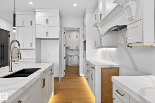 1926 Ainslie Link, Edmonton, AB - Indoor Photo Showing Kitchen With Double Sink With Upgraded Kitchen