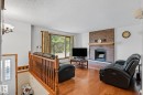 5508 54 Street, Beaumont, AB  - Indoor Photo Showing Living Room With Fireplace 