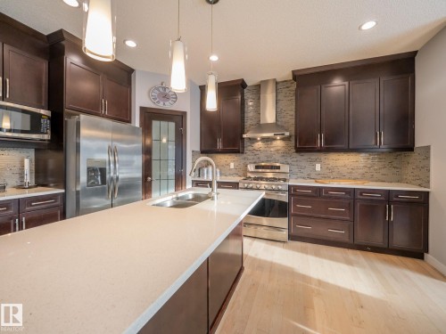 4211 Charles Close, Edmonton, AB - Indoor Photo Showing Kitchen With Double Sink With Upgraded Kitchen