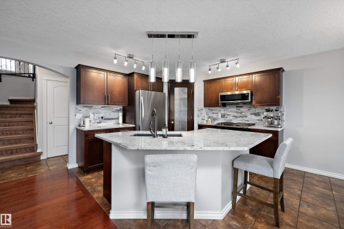 205 Macewan Road, Edmonton, AB - Indoor Photo Showing Kitchen With Upgraded Kitchen